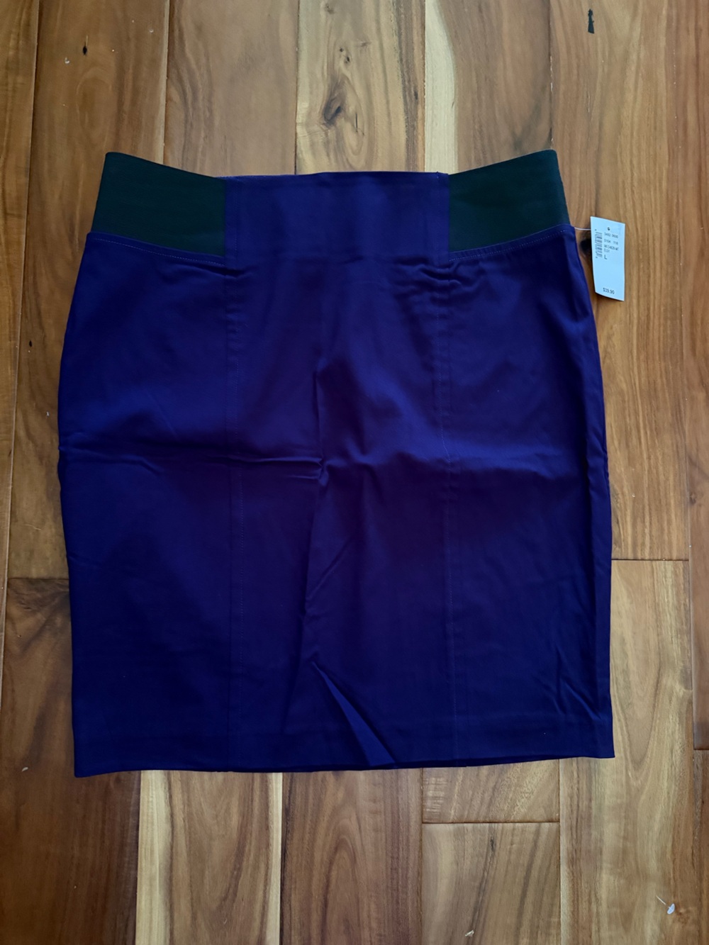 Ricki's Purple Pencil Skirt with Black Elastic Waist Panels
